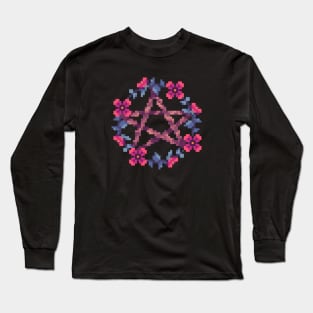 Floral Pentagram Long Sleeve T-Shirt